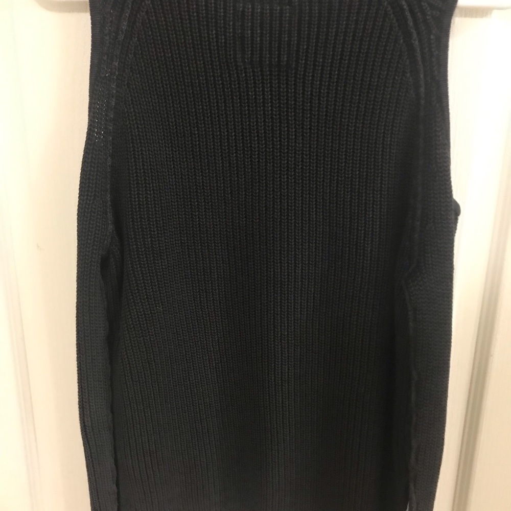 Hollister Ribbed Cold Shoulder Sweater - Size S, Charcoal Gray - Picture 2 of 4